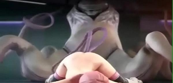  3d horny wet pussy fucked hard by a monster